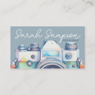 Watercolor Camera Photographer Photography Business Card
