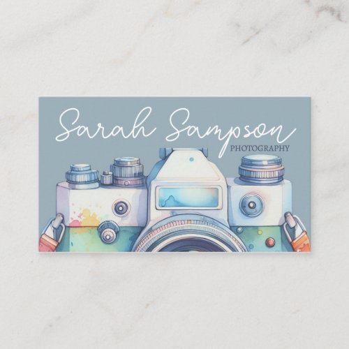 Watercolor Camera Photographer Photography Business Card