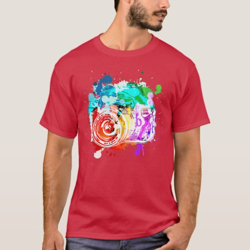 Watercolor Camera Photographer Photography Camer T_Shirt