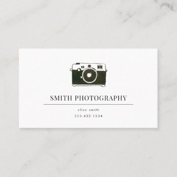 Watercolor Camera Photography Business Card by NBpaperco at Zazzle