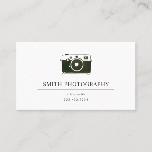 Watercolor Camera Photography Business Card