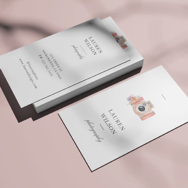 Watercolor Camera Photography Business Card (Creator Uploaded)