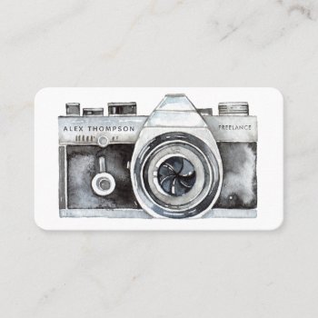 Watercolor Camera Professional Photographer Business Card by Pip_Gerard at Zazzle