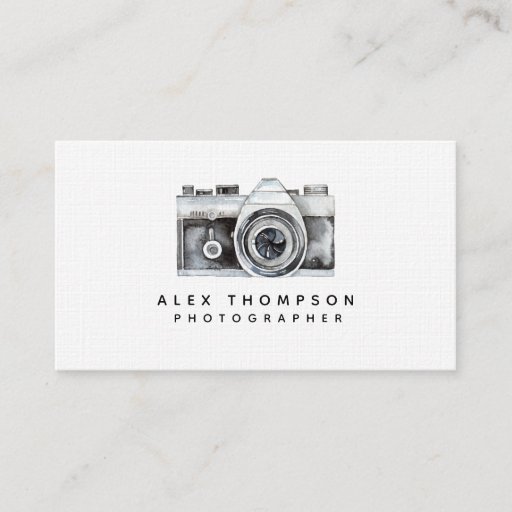 Customizable Watercolor Camera Professional Photographer Business Card