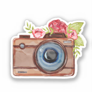 watercolor camera sticker