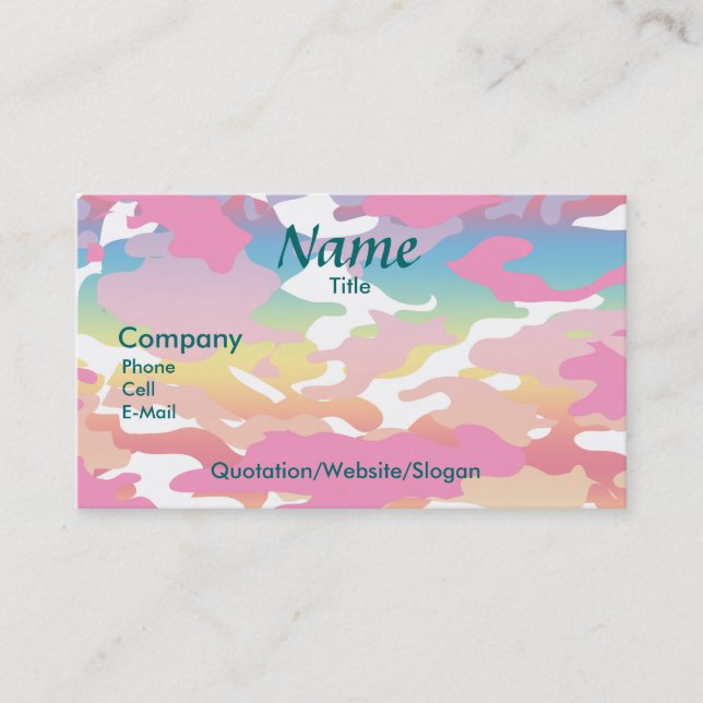 WATERCOLOR CAMO - BUSINESS CARD (Front)