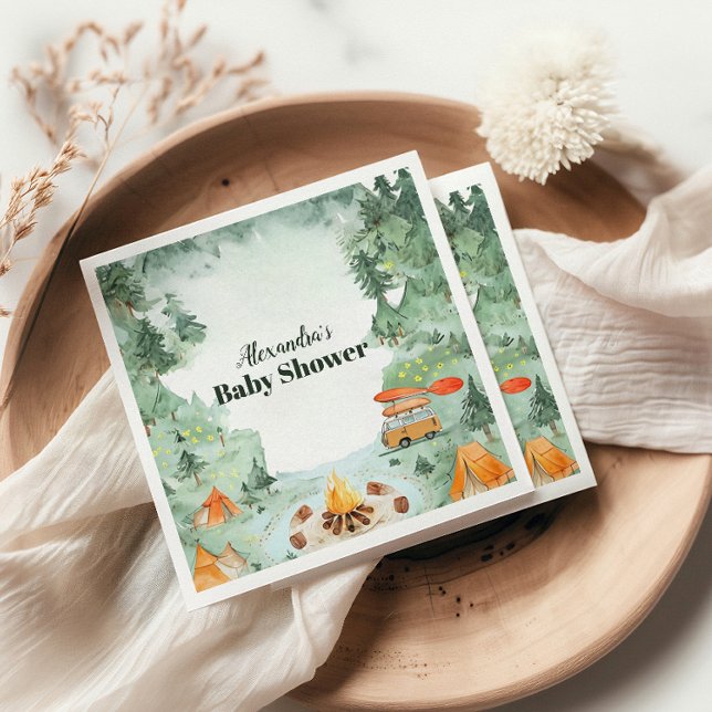 Watercolor Camping Baby Shower Napkins (Creator Uploaded)