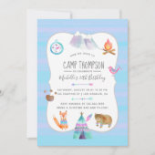 Watercolor Camping Birthday Party Invitation (Front)