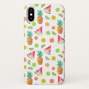 Watercolor Candied Fruit Pattern iPhone X Case