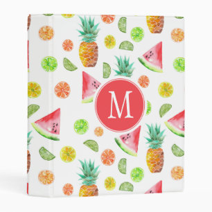Watercolor Candied Fruit Pattern Mini Binder
