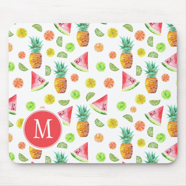 Watercolor Candied Fruit Pattern Mouse Pad (Front)