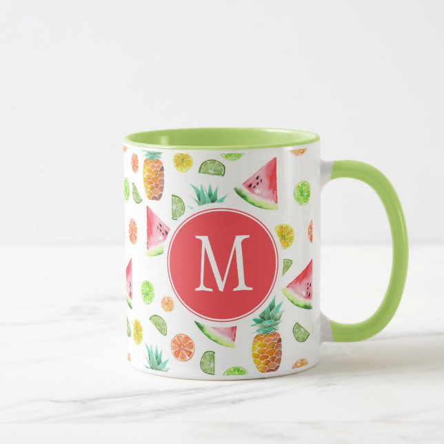 Watercolor Candied Fruit Pattern Mug (Right)