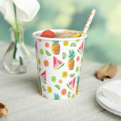 Watercolor Candied Fruit Pattern Paper Cups