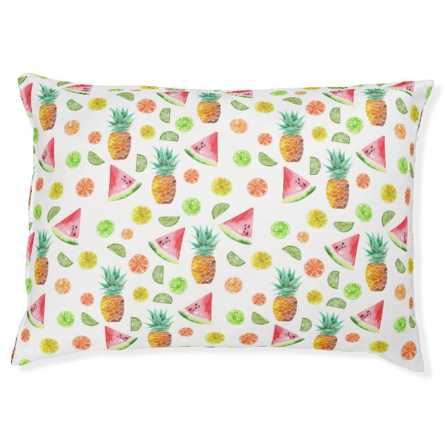 Watercolor Candied Fruit Pattern Pet Bed (Front)