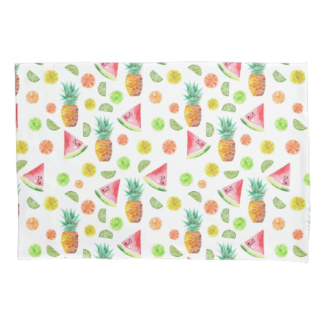 Watercolor Candied Fruit Pattern Pillowcase (Front-Left)