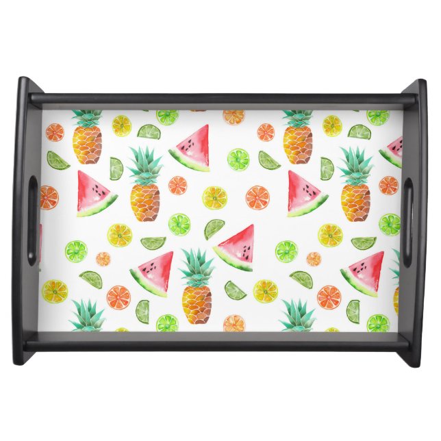 Watercolor Candied Fruit Pattern Serving Tray (Front)