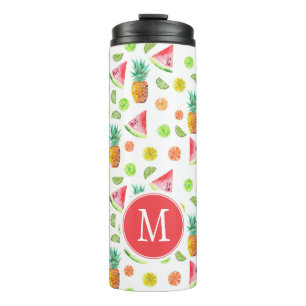 Watercolor Candied Fruit Pattern Thermal Tumbler
