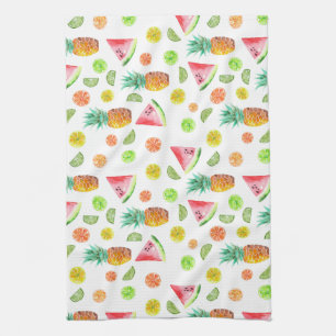 Watercolor Candied Fruit Pattern Towel