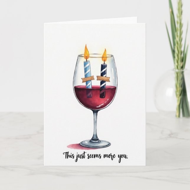Watercolor Candle Birthday Card (Front)