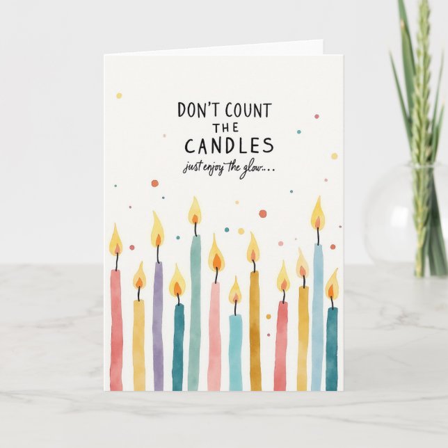 Watercolor Candle Glow Card (Front)