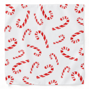 Watercolor Candy Cane Pattern Bandana