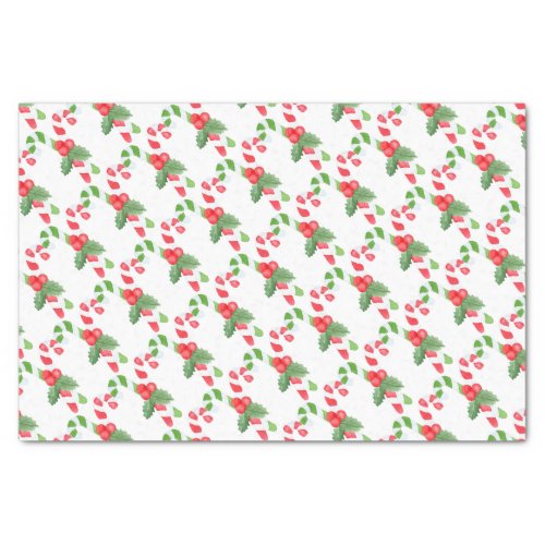 Watercolor Candy Cane Pattern _ Christmas Tissue Paper