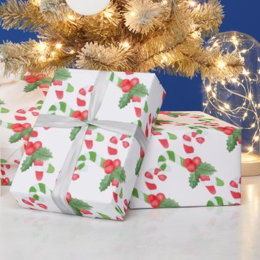 Watercolor Candy Cane Pattern | Christmas