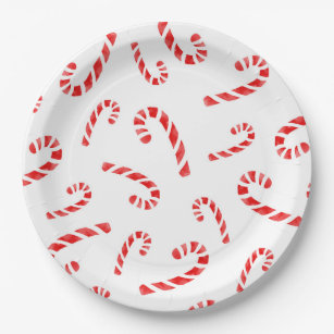 Candy cane 2024 paper plates