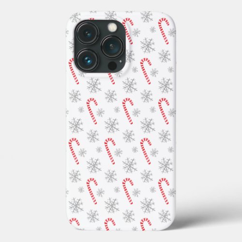 Watercolor Candy Cane Snowflake Christmas iPhone 13 Pro Case