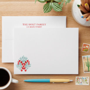 Watercolor Candy Canes Christmas Envelope