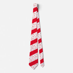 Watercolor Candy Canes Neck Tie