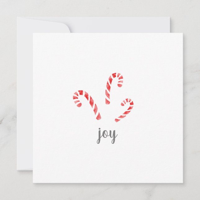 Watercolor Candy Canes  Note Card (Front)