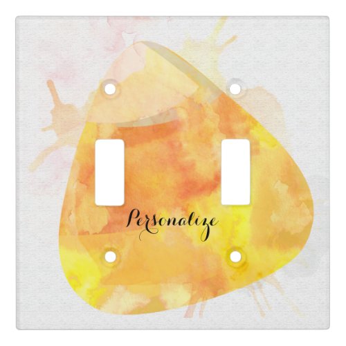Watercolor Candy Corn Halloween Home Decor Light Switch Cover