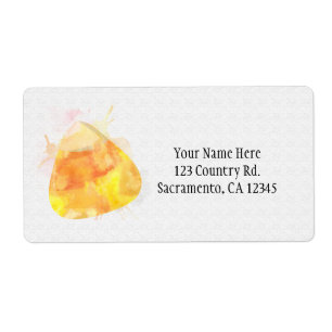 Watercolor Candy Corn Halloween Party Invitation Label