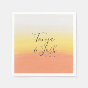 Watercolor Candy Corn Halloween Wedding Napkins