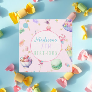 Watercolor Candy Wonderland Pastel Birthday Party Favor Tags