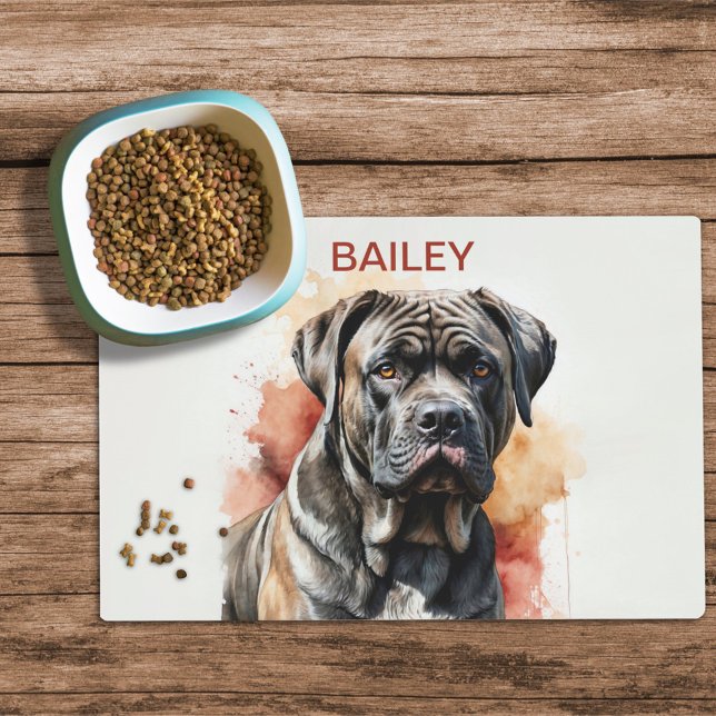 Watercolor Cane Corso Dog Food Mat (Creator Uploaded)