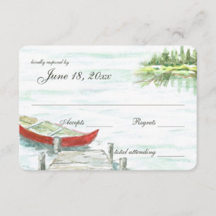 Watercolor Canoe Lake Wedding Response