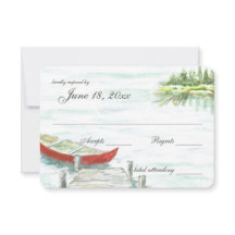 Watercolor Canoe Lake Wedding Response