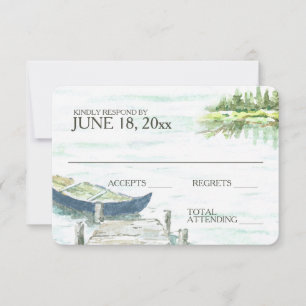 Watercolor Canoe Lake Wedding Response