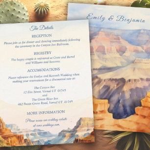 Watercolor Canyon Desert Wedding Details Enclosure Card