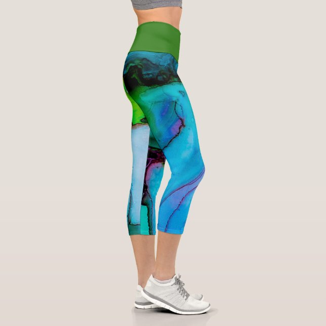 Watercolor Capri Leggings (Right)