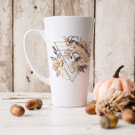 Watercolor Capricorn Astrology Zodiac | Monogram Latte Mug<br><div class="desc">Perfect for friends & family to wish them a happy day on turning one year older. Elegant watercolor zodiac on the front with recipients name, birthday and zodiac sign personality traits on the back. Add your custom wording to this design by using the "Edit this design template" boxes on the...</div>