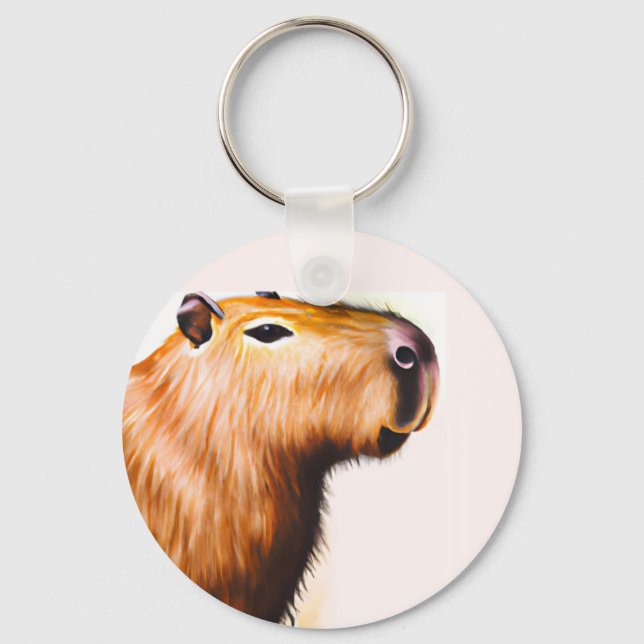 Watercolor Capybara illustration  Keychain (Front)