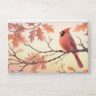 Watercolor Cardinal and Autumn Leaves HP Laptop Skin
