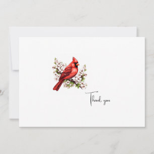 Watercolor Cardinal Funeral Thank You II Card