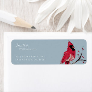 Watercolor Cardinal Return Address Label