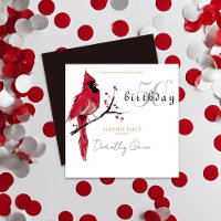 Watercolor Cardinal Surprise Birthday Party