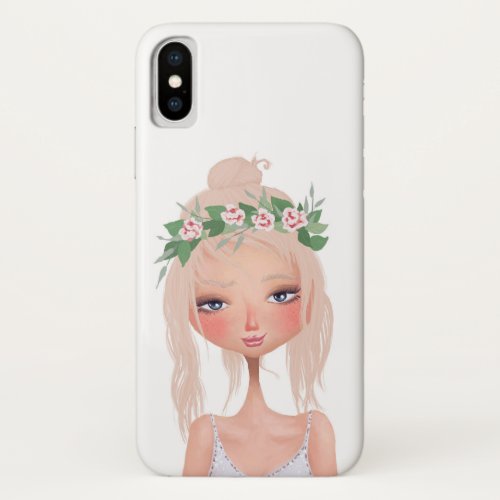 Watercolor Careless Summer Girl iPhone X Case
