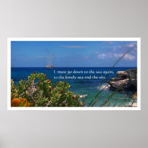 Watercolor Caribbean Sea Poetry Poster Print